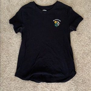 Black Embroidered Tee